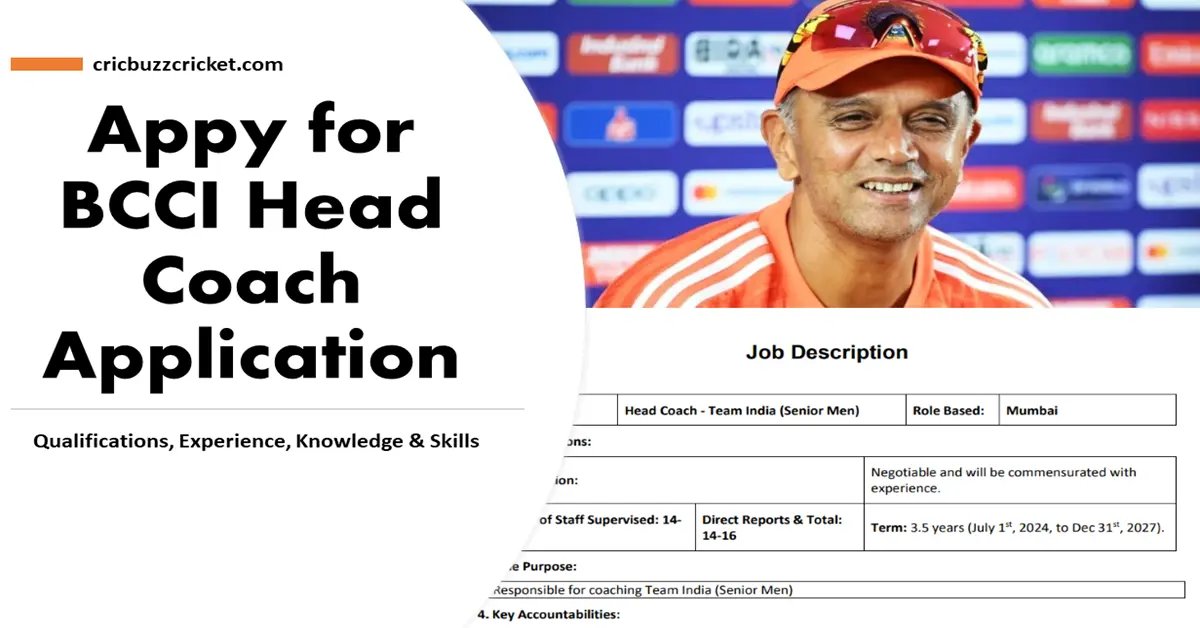 BCCI Head Coach Application: जानिए पात्रता और एप्लीकेशन फॉर्म कैसे भरे